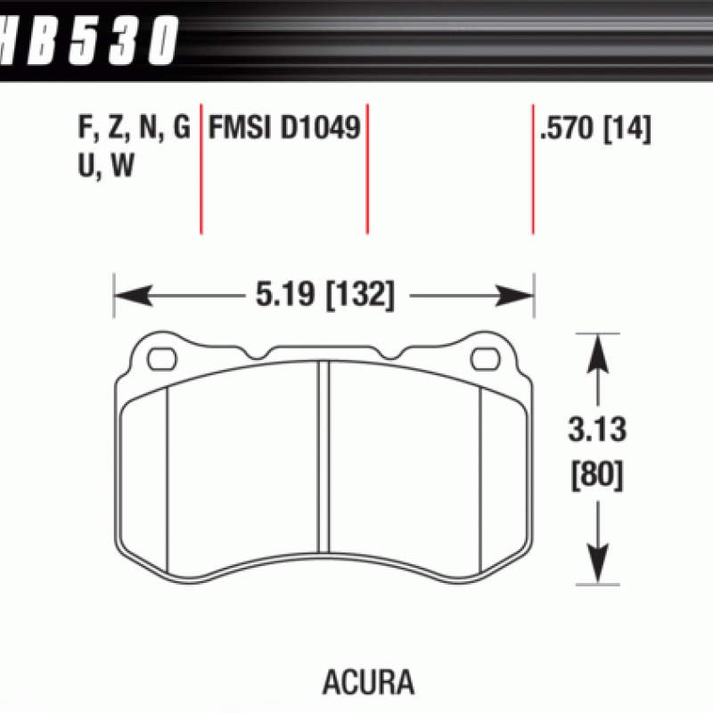Brake Pad - DTC-30 (14 mm)