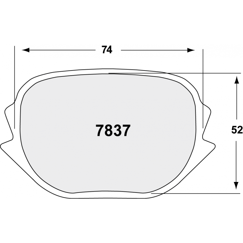 Endurance compound with less wear. Race brake pads - For ZR26, ZR28 + ZR35 calipers (52mm radial depth)