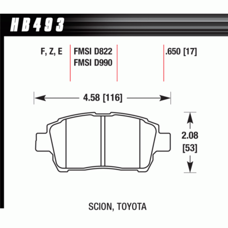 Hawk Brake Pad - Blue 9012 (17 mm)