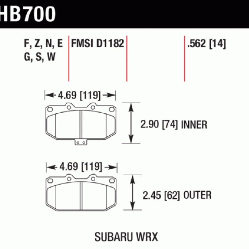 Hawk Brake Pad - DTC-60 (14 mm)