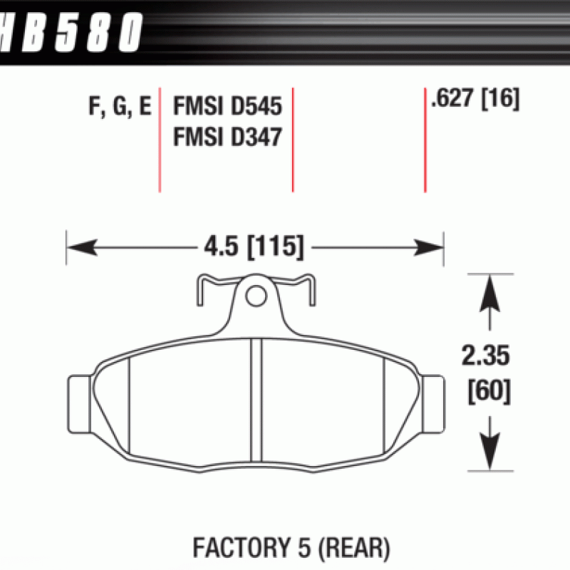 Hawk Brake Pad - DTC-60 (16 mm) Hawk Brake Pad - DTC-60 (16 mm)