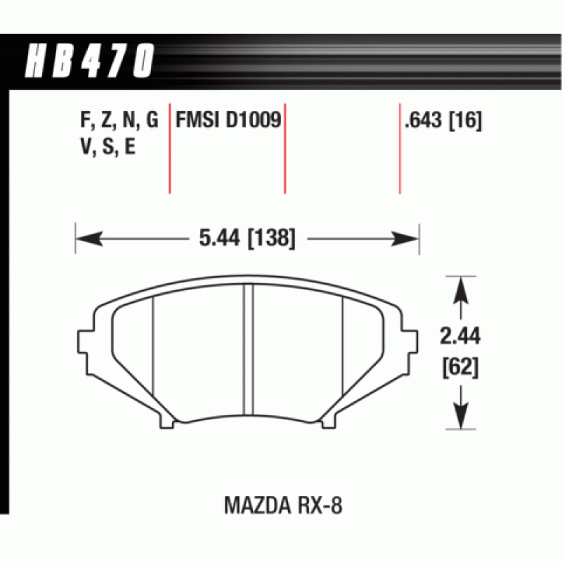 Hawk Brake Pad - DTC-60 (16 mm)