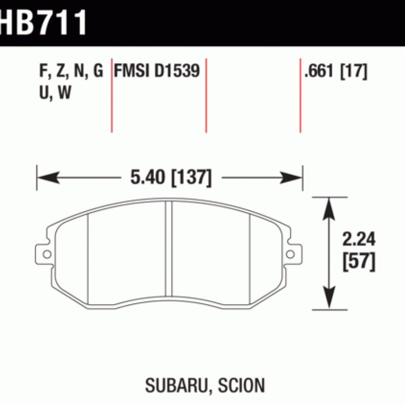 Hawk Brake Pad - DTC-60 (17 mm)