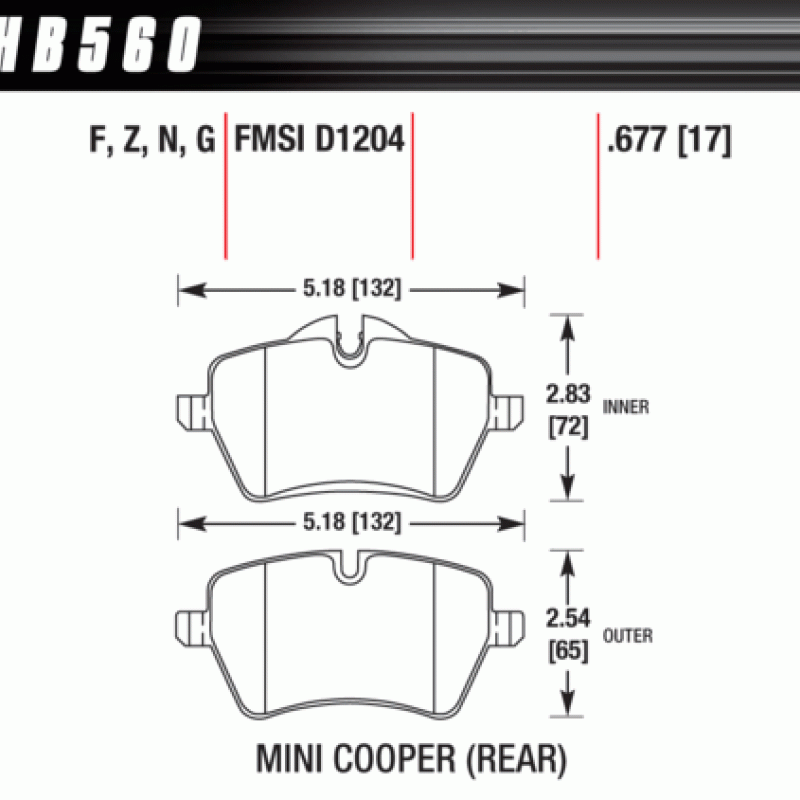 Hawk Brake Pad - DTC-60 (17 mm)