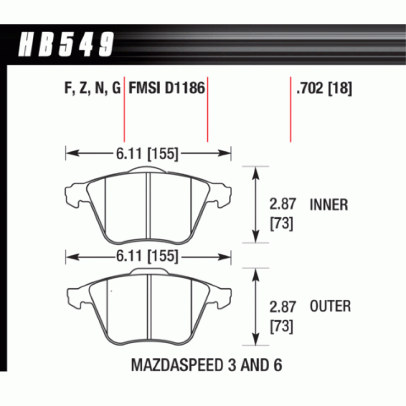 Hawk Brake Pad - DTC-60 (18 mm)