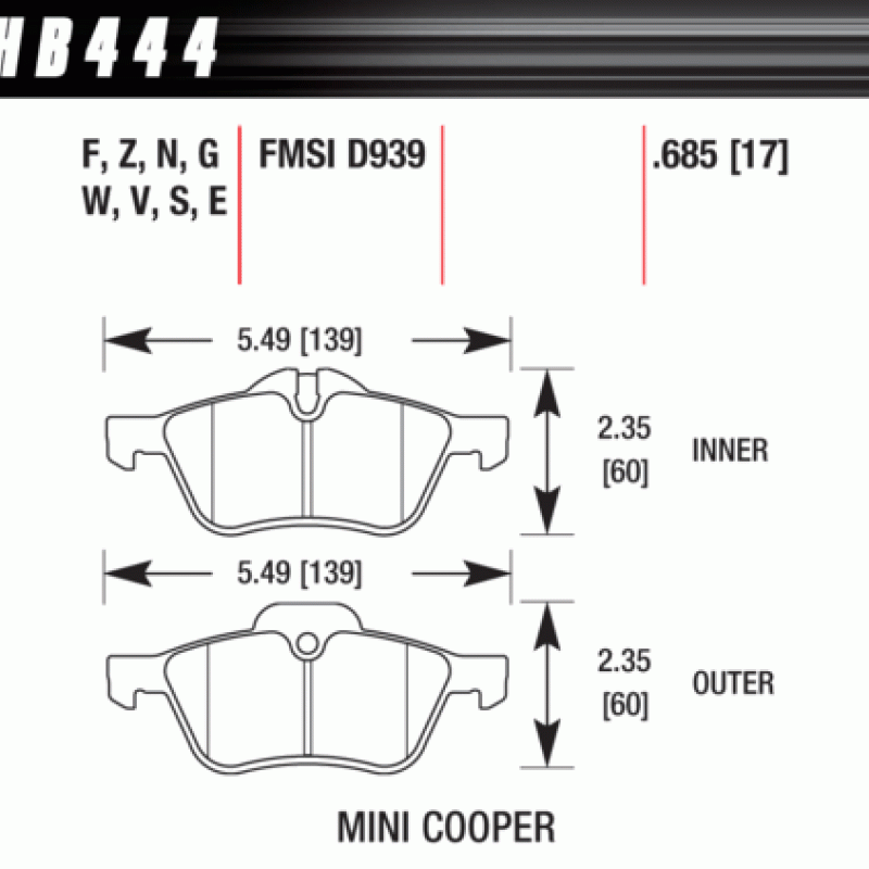 Hawk Brake Pad - DTC-60 (18 mm)