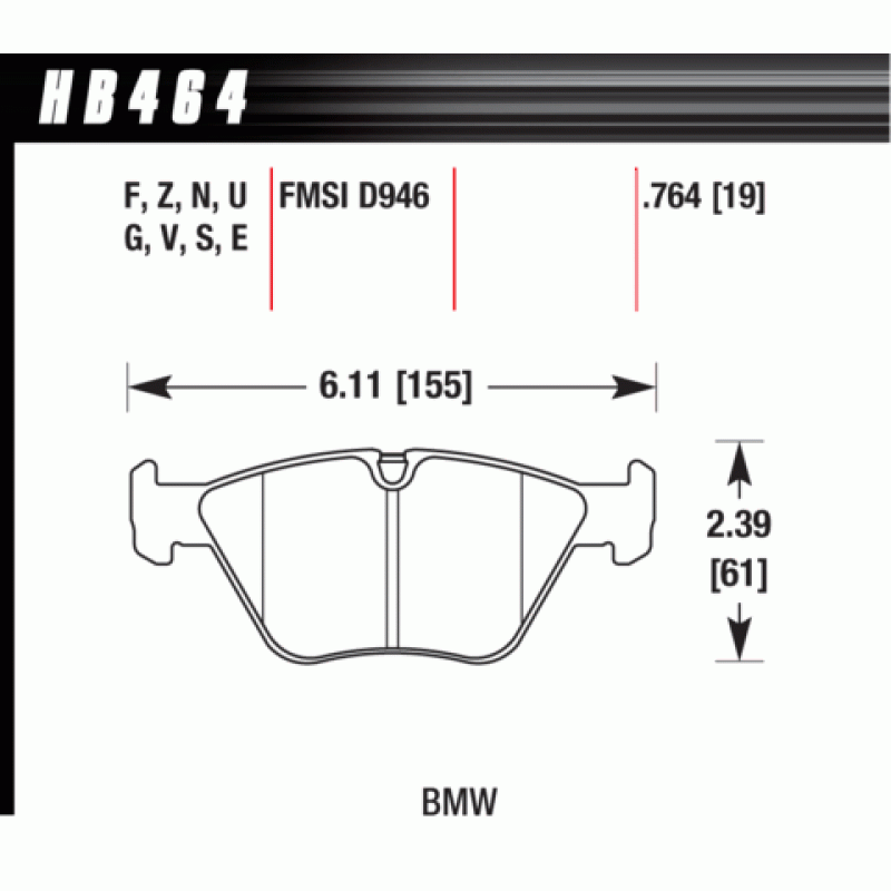 Hawk Brake Pad - DTC-60 (19 mm)