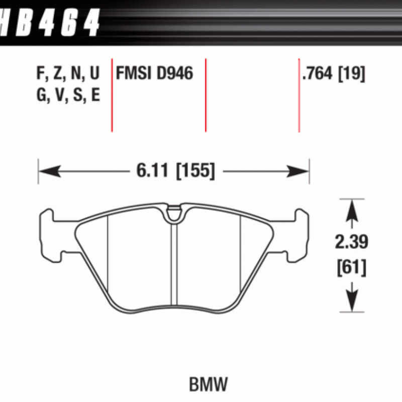 Hawk Brake Pad - DTC-60 (19 mm)