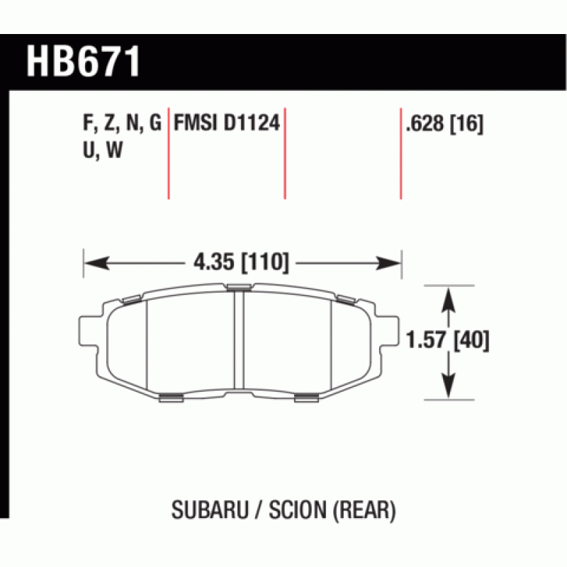 Hawk Brake Pad - DTC-70 (16 mm)