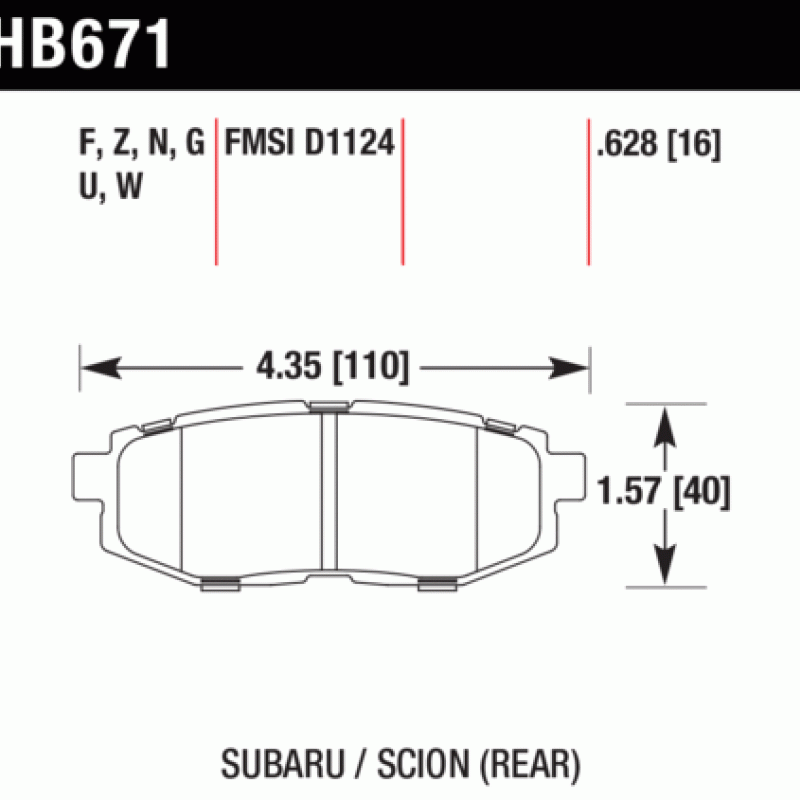 Hawk Brake Pad - DTC-70 (16 mm)