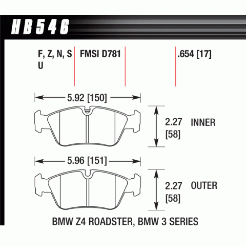 Hawk Brake Pad - DTC-70 (17 mm)
