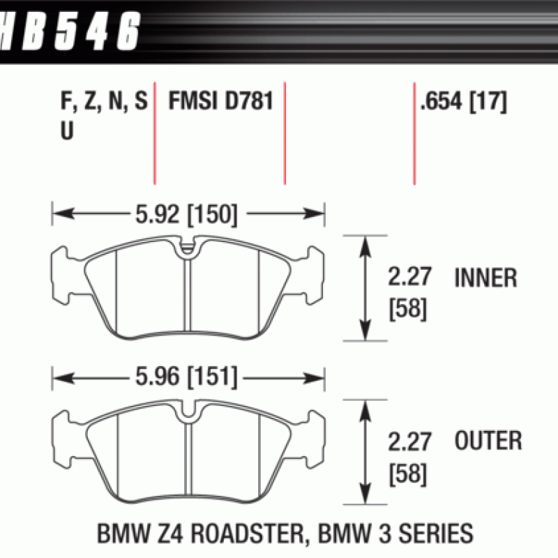 Hawk Brake Pad - DTC-70 (17 mm)