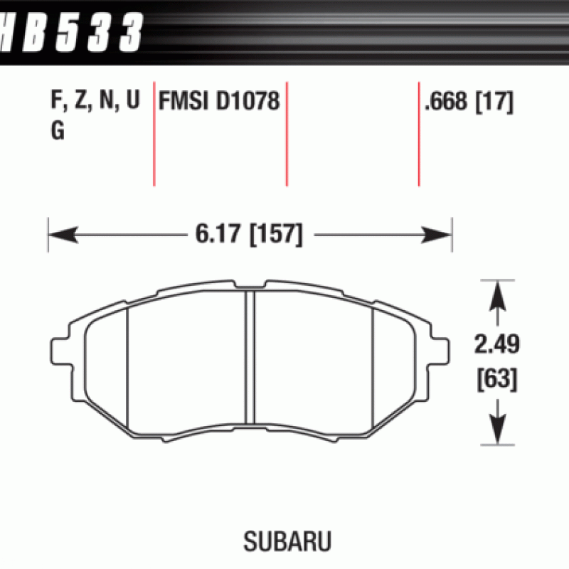 Hawk Brake Pad - DTC-70 (17 mm)