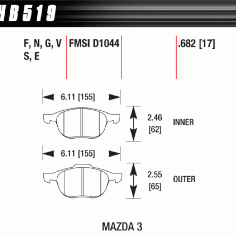 Hawk Brake Pad - HPS Hawk Brake Pad - HPS