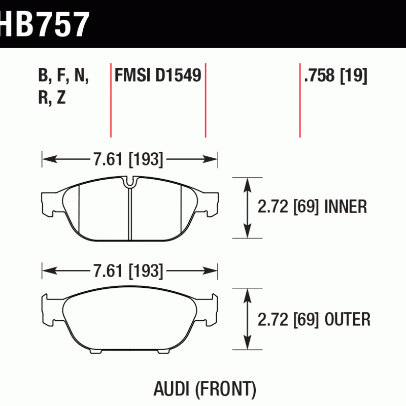 Hawk Brake Pad - HPS 5.0 Hawk Brake Pad - HPS 5.0