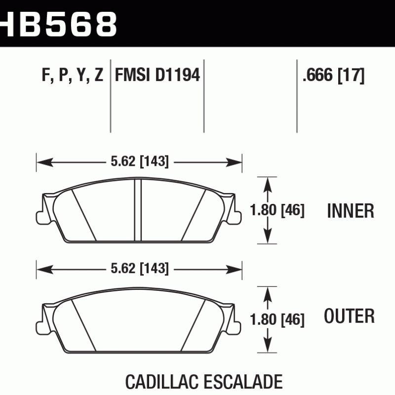 Hawk Brake Pad - HPS 5.0 Hawk Brake Pad - HPS 5.0