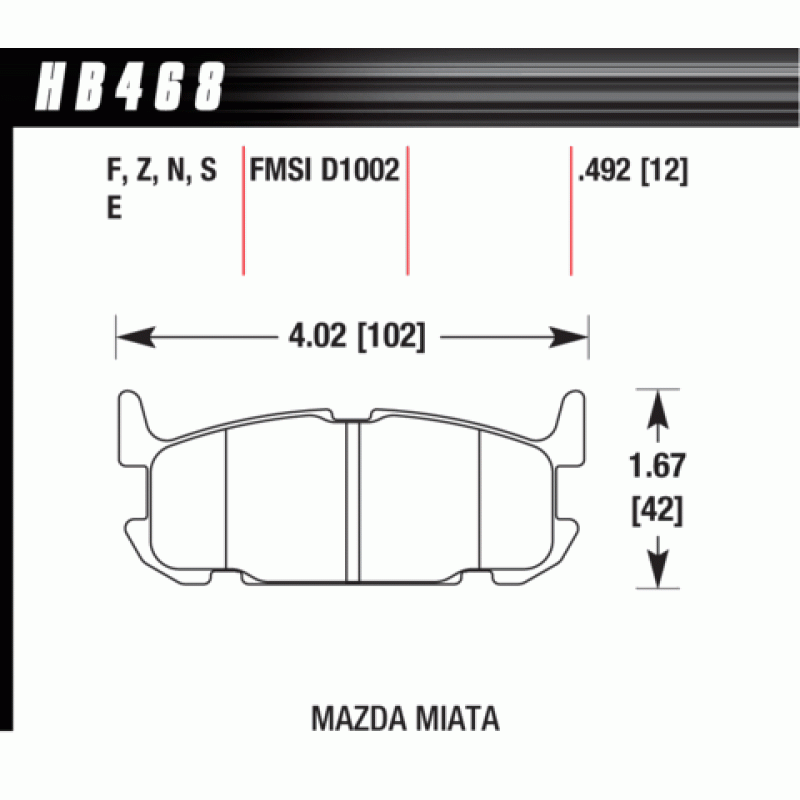 Hawk Brake Pad - HT-10 (13 mm)