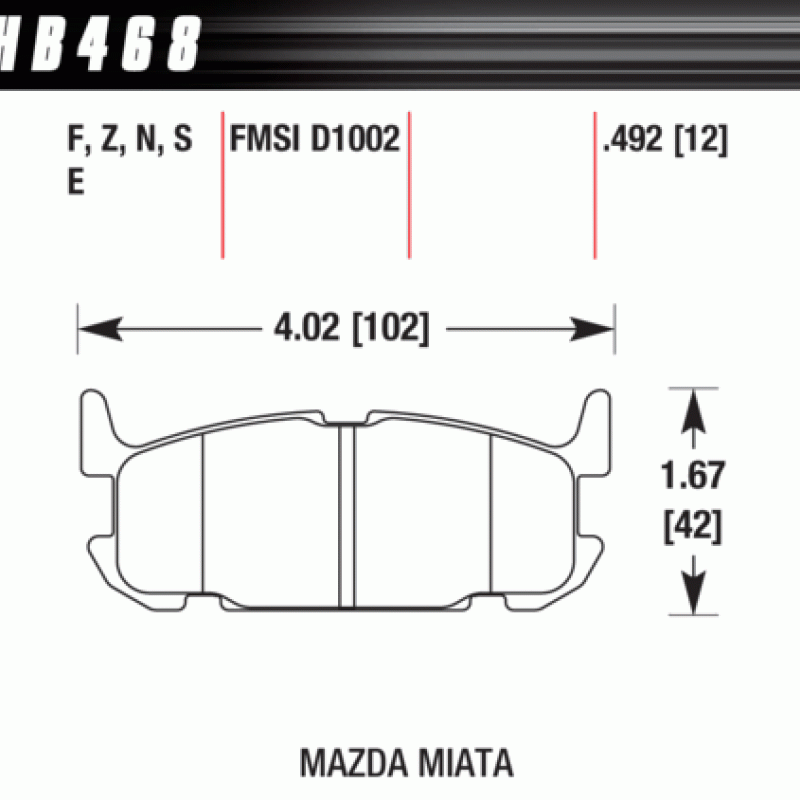 Hawk Brake Pad - HT-10 (13 mm)