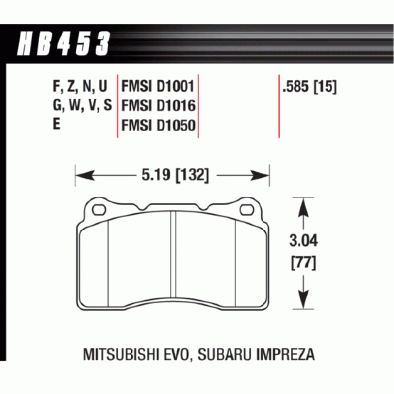 Hawk Brake Pad - HT-10 (15 mm)