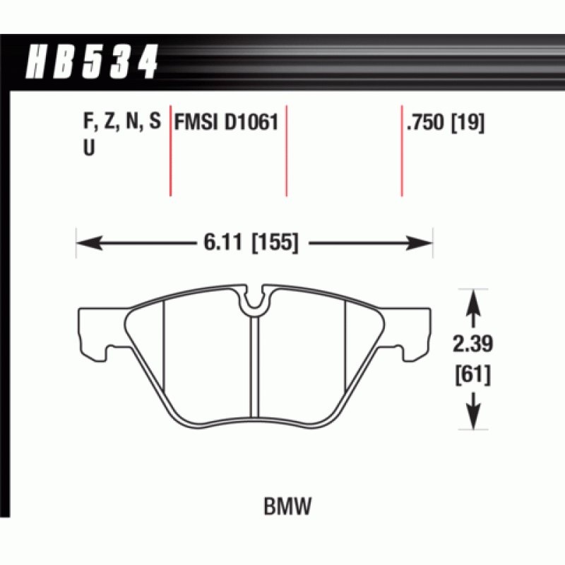 Hawk Brake Pad - HT-10 (19 mm)