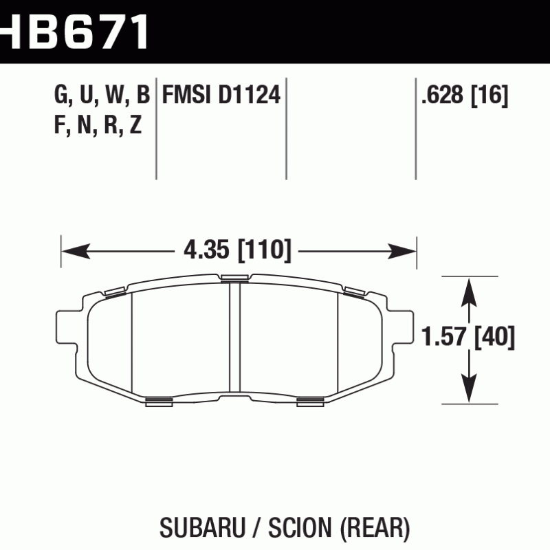 Hawk Brake Pad - HT-10 Hawk Brake Pad - HT-10