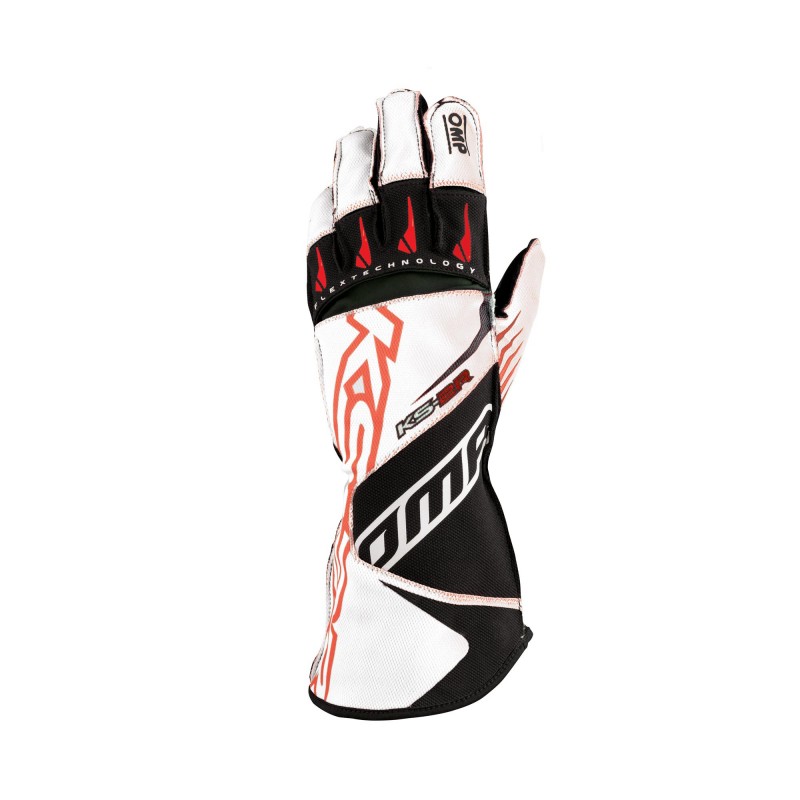 KS-2R KART GLOVES White - Black