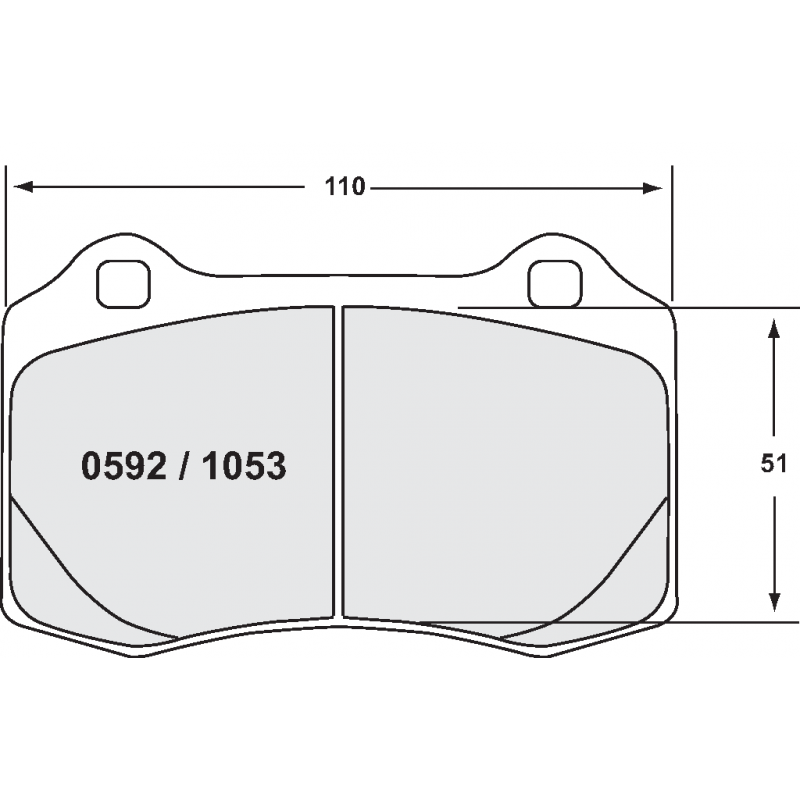 Sprint / medium distance compound with smooth bite. Race brake pads - Alfa Romeo / Aston Martin / Cadillac / Chevrolet / Citroen / Dodge / Ferrari / Fiat / Ford / KTM / Lancia / Lotus / Maserati / Renault / Seat / Tesla / Volvo